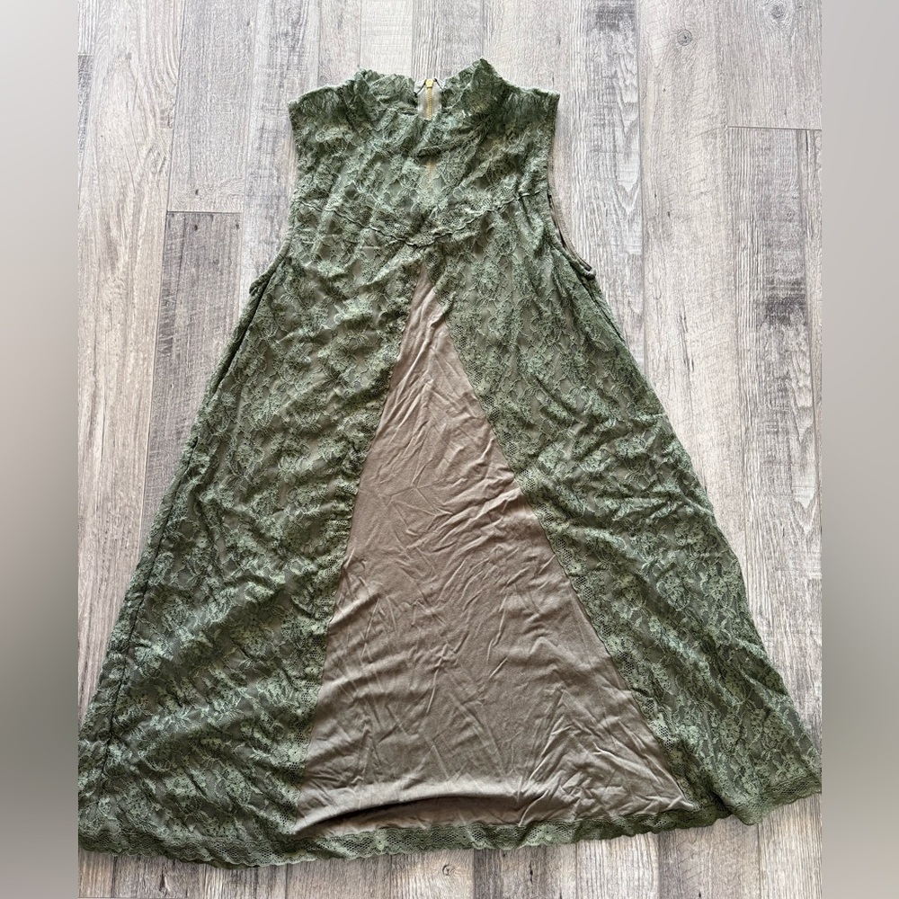 POL Green Lace Jersey Dress New Size Small